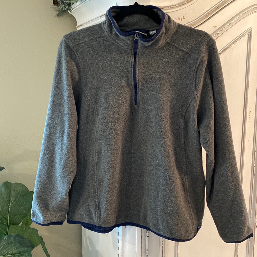 L.L. Bean Gray Fleece Quarter Zip, unisex youth XL